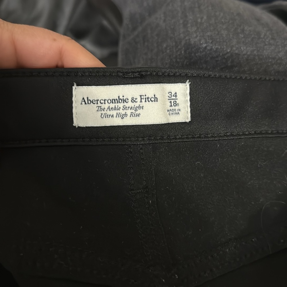 ABERCROMBIE & FITCH The Ankle Straight Ultra High Rise" Mixed Fabric jean - Picture 6 of 11